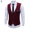 Men's Formal Business Slim Fit V-neck Solid Single-Breasted Vest Suit Waistcoat New Arrival