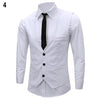 Men's Formal Business Slim Fit V-neck Solid Single-Breasted Vest Suit Waistcoat New Arrival