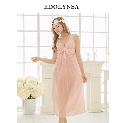 New Arrivals Lace Nightgowns Soft Home Dress Vintage Sleep Shirts Sexy Nightwear Spaghetti Strap Solid Nightgown Female #H164