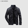 CARANFIER Mens Leather Jackets Autumn Winter PU Coat Men Plus Velvet Outerwear Biker Motorcycle Male Classic Black Jacket M-5XL