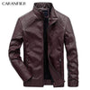 CARANFIER Mens Leather Jackets Autumn Winter PU Coat Men Plus Velvet Outerwear Biker Motorcycle Male Classic Black Jacket M-5XL