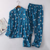 Korea Cute cartoon 100% cotton pyjamas women pajamas sets autumn 100% Brushed cotton winter warm women sleepwear pijamas mujer