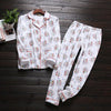 Korea Cute cartoon 100% cotton pyjamas women pajamas sets autumn 100% Brushed cotton winter warm women sleepwear pijamas mujer