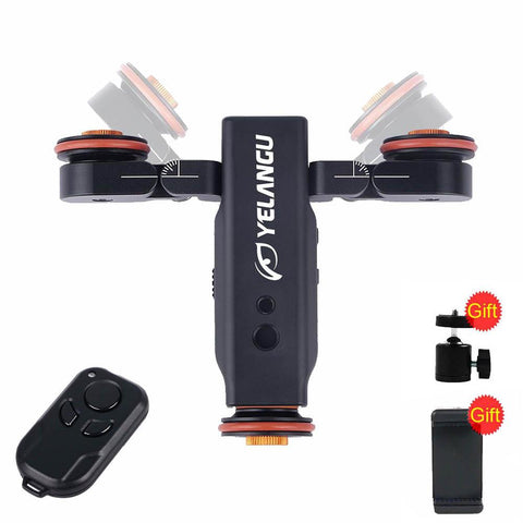 Yelangu L4 Motorized Dolly Wireless Remote Control Wheel Pulley Car Rail Track Dolly Slider for iPhone DSLR Camera Smart Phone