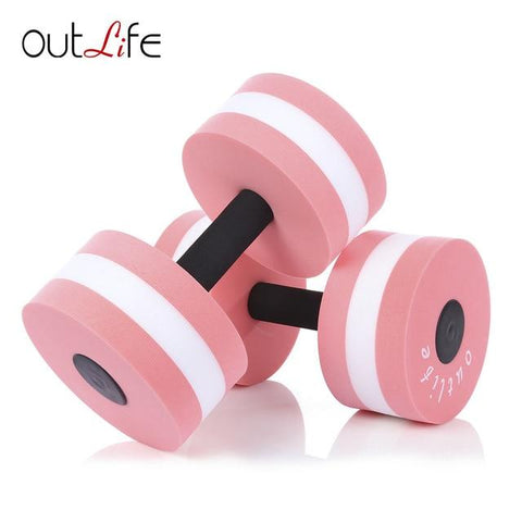 Outlife 2pcs Yoga Fitness Pool Exercise EVA Water Aquatics Dumbbell Women Dumbbells Set for Fitness Training