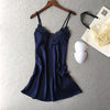 Fiklyc brand women's lace hollow out sexy nightgowns and sleepshirts high grade bra padded nightwear satin mini nightdress HOT