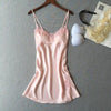 Fiklyc brand women's lace hollow out sexy nightgowns and sleepshirts high grade bra padded nightwear satin mini nightdress HOT