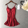 Fiklyc brand women's lace hollow out sexy nightgowns and sleepshirts high grade bra padded nightwear satin mini nightdress HOT