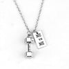 7 Style Fitness Gym Pendant Necklace Jewelry Bodybuilding Necklaces for Men Women Sport Kettlebell Barbell Dumbbell DIY Necklace