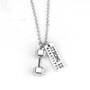 7 Style Fitness Gym Pendant Necklace Jewelry Bodybuilding Necklaces for Men Women Sport Kettlebell Barbell Dumbbell DIY Necklace
