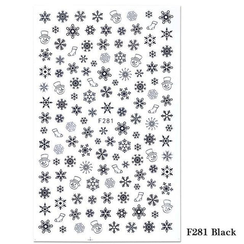 1pcs Christmas Nail Stickers Decals Snow Flakes Xmas Wraps Snowman Winter Nail Art Decorations Manicure Tools Sliders BEF281-284
