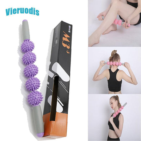 Vieruodis medicine ball with 3 or 5 spiky balls and soft handle for muscle body relaxation physical training power ball lacrosse