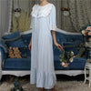 Cotton Nightgown Plus Size Vintage Sleepwear Victorian Home Dress Luxury Medieval Nightwear Women Sleep Lounge Home Clothes H678