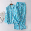 Korea Cute cartoon 100% cotton pyjamas women pajamas sets autumn 100% Brushed cotton winter warm women sleepwear pijamas mujer
