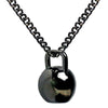 MDNEN Kettlebell Pendant Necklace Black Stainless Steel Chain Weight Lifting Fitness Hippie Power Necklace Men Workout Jewelry