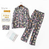 Korea Cute cartoon 100% cotton pyjamas women pajamas sets autumn 100% Brushed cotton winter warm women sleepwear pijamas mujer