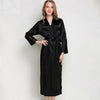 Hot Sale Pink Women Long Nightwear Sexy Wedding Bride Bridesmaid Robe Satin Home Dress Lace V-neck Nightgown For Lady One Size