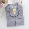 Simple Polka Dot Spring pajamas sets women 100% cotton casual sleepwear long sleeve quality pyjamas women homewear