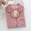 Simple Polka Dot Spring pajamas sets women 100% cotton casual sleepwear long sleeve quality pyjamas women homewear