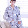 Pajamas Men's Thickened Flannel Male Winter Long Sleeved Bathing Nightgowns Women's Coral Fleece Adult Warm Homewear D-2097