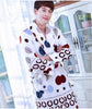 Pajamas Men's Thickened Flannel Male Winter Long Sleeved Bathing Nightgowns Women's Coral Fleece Adult Warm Homewear D-2097