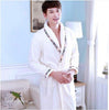 Pajamas Men's Thickened Flannel Male Winter Long Sleeved Bathing Nightgowns Women's Coral Fleece Adult Warm Homewear D-2097