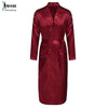Chinese Men's Wine Red Satin Robe With Belt Kimono Bathrobe Gown Nightgown Sleepwear Home Leisure Pajamas S M L XL XXL TBG0611