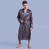 Chinese Men's Wine Red Satin Robe With Belt Kimono Bathrobe Gown Nightgown Sleepwear Home Leisure Pajamas S M L XL XXL TBG0611