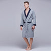 Men Robe Newly Long Sleeve Kimono Bathrobe Gown Loose Sleepwear Home Clothes Casual Nightwear Nightgown With Pocket XL XXL