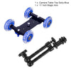 Schreibtisch Dolly+11 inch Magic Arm Tabletop Mobile Rolling Video Rail Skater for SLR Camera Slider Dolly Car Track & Magic Arm