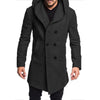 ZOGAA 2018 Mens Trench Coat Long Wool Overcoat Double-breasted  Autumn Hooded Coat Men Windbreaker Casual Jacket Men Outwear