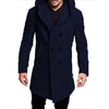 ZOGAA 2018 Mens Trench Coat Long Wool Overcoat Double-breasted  Autumn Hooded Coat Men Windbreaker Casual Jacket Men Outwear