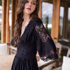 High Guality Fashion Women Sexy Lace Robe Button Dress Breathable Lace Dress Long sleeve Bathrobes Pajamas Sleepwear