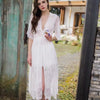 High Guality Fashion Women Sexy Lace Robe Button Dress Breathable Lace Dress Long sleeve Bathrobes Pajamas Sleepwear
