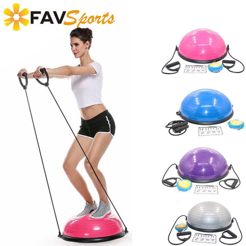 58cm Yoga Balance Balls Fitness Gym Workout Half Yoga Ball Exercises Fitness Balance Trainer Balls with Strings & Pump