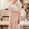 Nightgowns Sleepshirts Sweet Home Dress Sleep Lounge Long Nightdress Lace Sleepwear Vintage Nightgown Female Sleep Lounge #L126