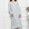 Nightgowns Sleepshirts 2019 Home Dress Nightdress Sleepwear Print Sleep Lounge Vintage Nightgown Female Lace Nightwear #H303