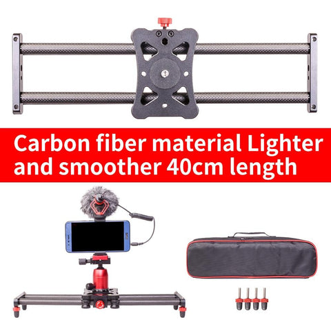 Smart phone mini Carbon fiber camera 40cm slider 5kg bear travel portable video slider dolly track DSLR rail parallel shooting