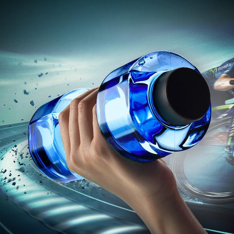 550ml Dumbbell Plastic Cup Sports Water Bottles Portable Leakproof Dumbbell Lose Weight Barbell Gym Fitness Equipment Arms