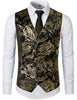 Paisley Flower Steampunk Suit Vest Men 2018 Classic V Neck Slim Fit Single Breasted Flannel Waistcoat Mens Marriage Gilet Homme