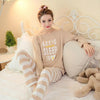 JULY'S SONG Women Pajamas Set Spring Autumn New Thin Cartoon Printed Long Sleeve Cute Sleepwear Casual Homewear Female Pyjamas