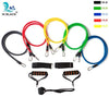 17Pcs/Set Latex Resistance Bands Set Yoga Exercise Fitness Band Rubber Loop Tube Bands Gym Door Anchor Ankle Straps With Bag Kit