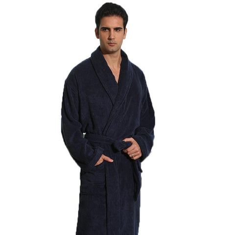 Winter men bathrobe cotton thicken Plus size XL pretty warm long soft men's robe nightgown blanket towel fleece home hotel robe