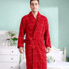 Cotton bathrobe Bride Men Thick Long sleepwear nightgown blanket towel Fleece soft Nightgown Pajamas Men's robe autumn winter