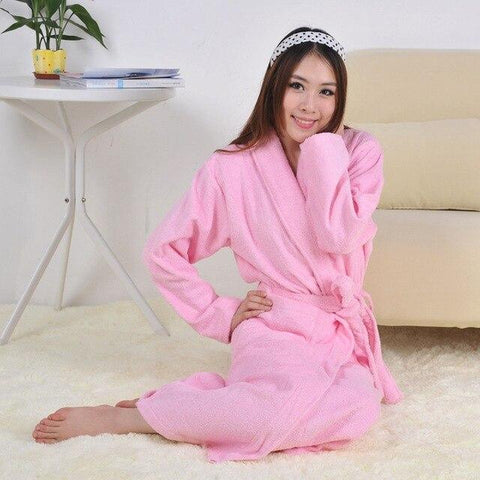 Cotton men bathrobe Men's robe thick long Towel fleece warm soft winter nightgown women nightdress ladies home hotel loves