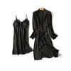 Pajamas Set Robe Hot Winter Sexy Lace Nightgowns Women Bathrobe Nighties Dress Long Sleeve Blouse Female Sleepwear Pijama