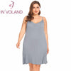 IN'VOLAND Women Slip Sleepwear Dress Plus Size XL-5XL Summer Lounge Strappy Chemise Large Nightgown Dresses Vestidos Oversized