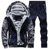 Winter Mens Warm Set Fleece Track suits for Men Tracksuit Brand Thicken Clothing Sudaderas Hombre Mens Suits Male Clothing D62