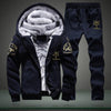 Winter Mens Warm Set Fleece Track suits for Men Tracksuit Brand Thicken Clothing Sudaderas Hombre Mens Suits Male Clothing D62