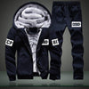 Winter Mens Warm Set Fleece Track suits for Men Tracksuit Brand Thicken Clothing Sudaderas Hombre Mens Suits Male Clothing D62